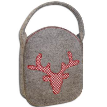 N&auml;hpaket | Nikolausbeutetasche Hirsch